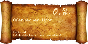 Ofenbecher Upor névjegykártya